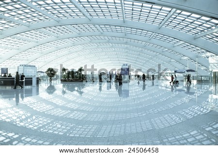 Modern airport interior