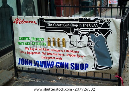 NEW YORK, USA - MARCH 26: The oldest gun shop in the USA on March 26, 2014 in New York, USA
