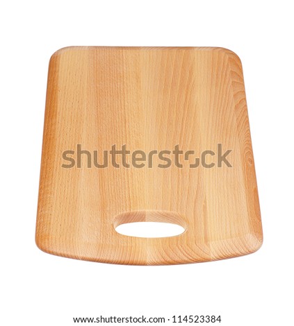 Wooden Chopping Board Block Isolated on White