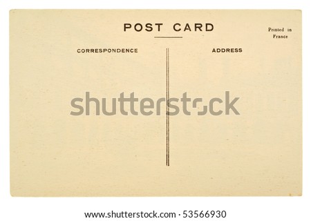 Blank Postcards on Blank Old Postcard Isolated On White Background Stock Photo 53566930