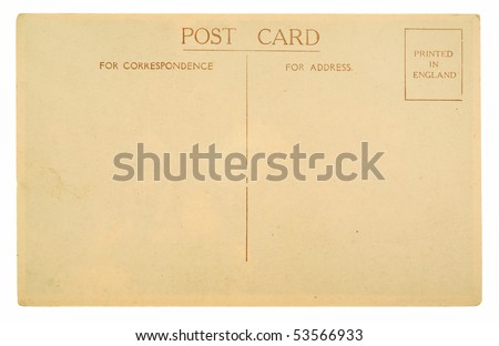 Blank Postcards on Blank Old Postcard Isolated On White Background Stock Photo 53566933