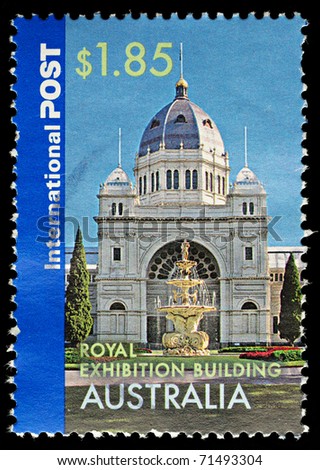AUSTRALIA - CIRCA 2006: An Australian Used Postage Stamp showing the Royal Exhibition Building, circa 2006