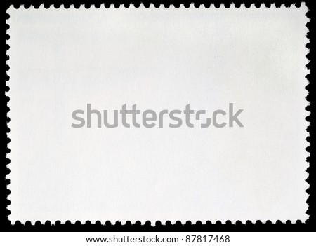 Blank Postage Stamp Framed by Black Border