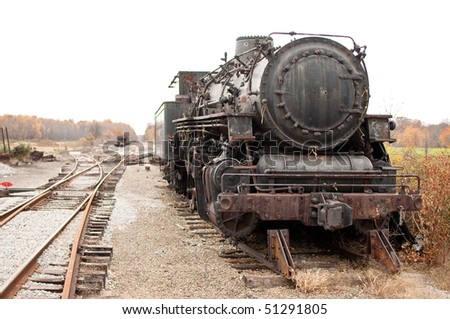 Rusted broken down steam engine