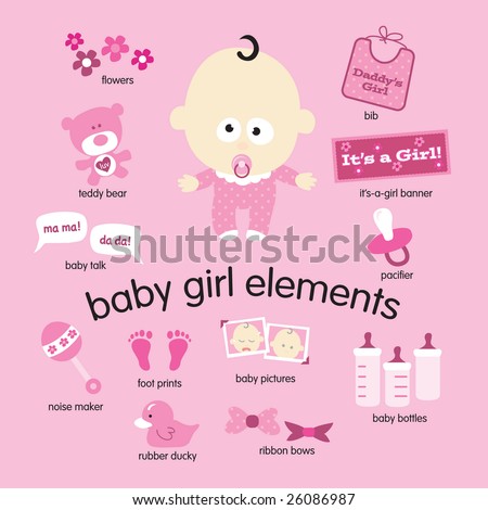 baby girl clip art. stock vector : Baby girl