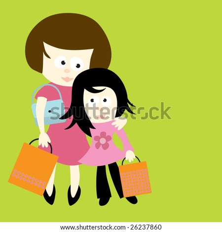 Mother And Daughter Vector - 26237860 : Shutterstock