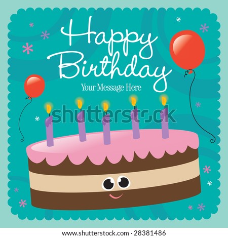 Free Birthday Cards on Happy Birthday Card Stock Vector 28381486   Shutterstock