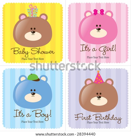 Cards For Baby Shower. Cards Set 1 (1-Baby Shower