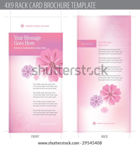 4x9 Rack Card Brochure Template Includes Cropmarks Bleeds And Keyline Stock Vector 4x9 Rack Card Template