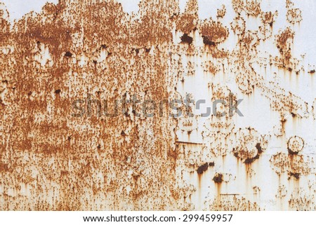 Rusty white metal background.