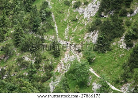 Group of people climbing a mountain near Zugspitze, Garmisch
