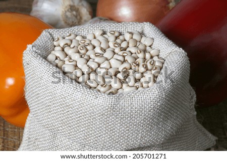 beans with raw canvas bags.
