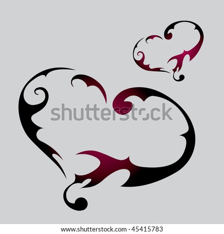 Tattoo Pictures Of Hearts. stock vector : tattoo hearts