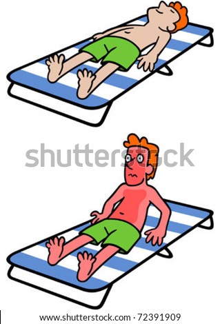 cartoon sunburn