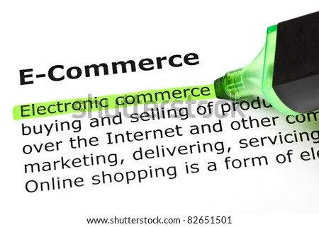 Electronic commerce highlighted in green, under the heading E-Commerce.