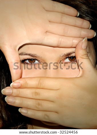 Beautiful girl with brown eyes Beautiful girl with brown eyes
