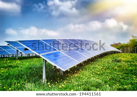 Landscape with solar energy field