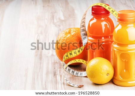 Fresh fruit juices in healthy nutrition setting