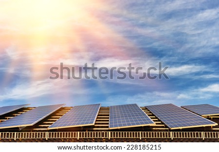 Alternative energy with solar panel system on house roof top