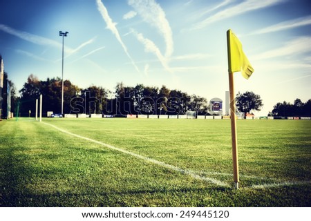 Soccer field at sunny summer day (football field)