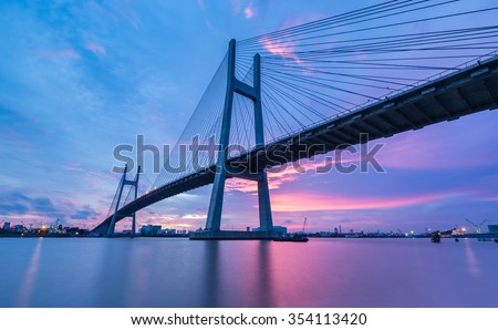 PhuMy Bridge over Sunset, Ho Chi Minh City, Vietnam