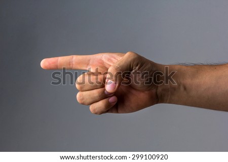 male hand with one finger