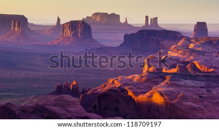 Sunset over the Hunt\'s Mesa