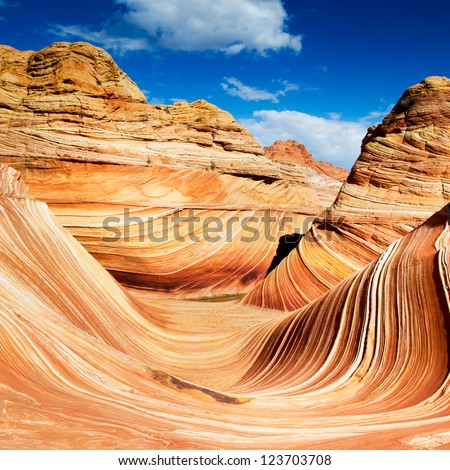 The Wave in Arizona, rocky desert rock formation