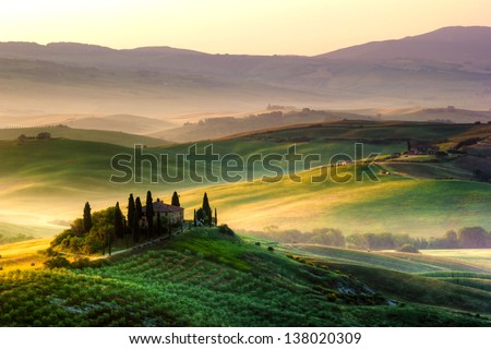 Tuscany - Landscape Panorama, Hills And Meadow, Toscana - Italy