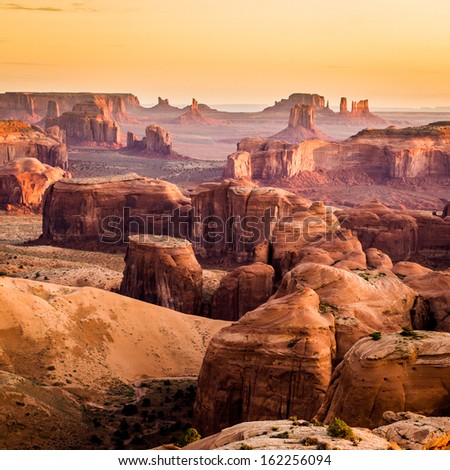 Monument Valley, Desert Canyon In Usa