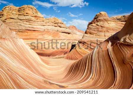 The Wave, Arizona, amazing canyon rock formation near page. Vermillion Cliffs, Paria Canyon State Park, wilderness