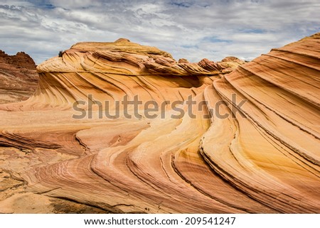 The Second Wave, amazing flowing rock formation in the Arizona desert, near Page. Paria Canyon - Vermillion Cliffs wilderness