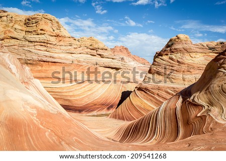 The Wave, Arizona, amazing canyon rock formation near page. Vermillion Cliffs, Paria Canyon State Park, wilderness