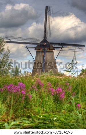 Dutch windmills in Holland, Europe
