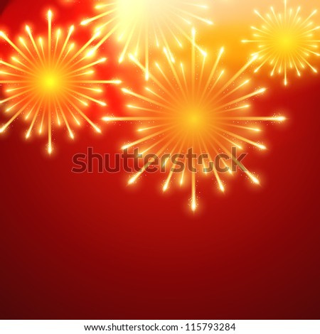 beautiful vector fireworks on red background beautiful vector fireworks on red background