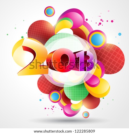 Colorful Vector Happy New Year Design - 122285809 : Shutterstock