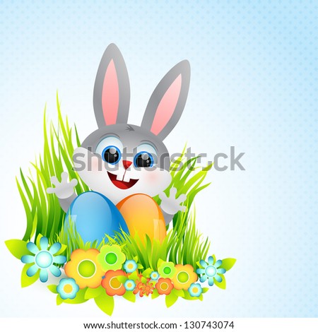 vector cute easter bunny illustration