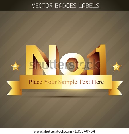 vector popular no. 1 label style design