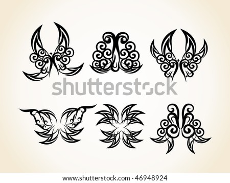 tribal black tattoos. stock vector : Vector Black