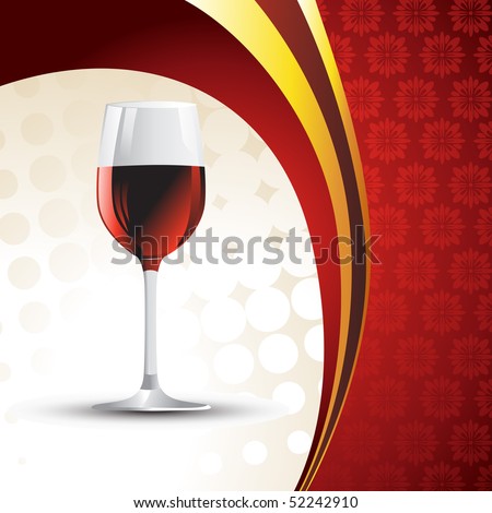 vector wine glass on background