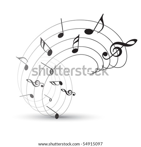 stock vector vector music note background illustration