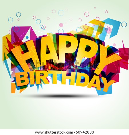 Birthday on Funky Birthday Style Vector Illustration   60942838   Shutterstock