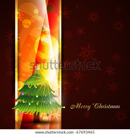 vector christmas tree on artistic background