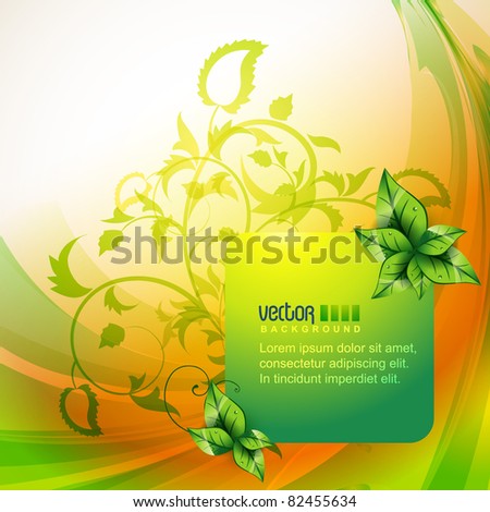 eco leaf style vector design with space for your text