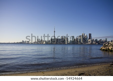 Toronto skyline as seen from toronto island shot during the day