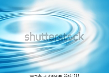 Water ripples on blue and white background