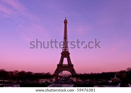 Paris France Eiffel Tower Pictures on Eiffel Tower Paris France By Sunset Stock Photo 59476381