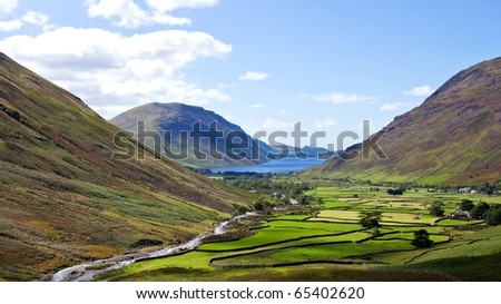 Beautiful landscape of Wasdale head in the Lake district area in England