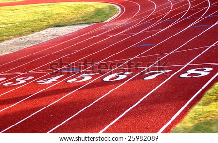 Track and Field starting lanes or finish line