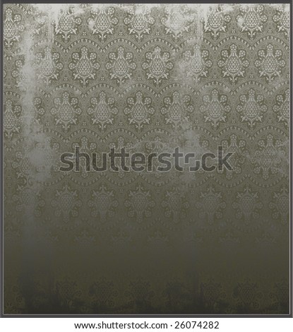 illustration of etched mirror with vintage lace design
